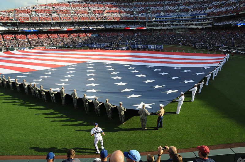 File:120710-N-MZ294-272 a giant American flag before the 2012 major league baseball All-Star Game.jpg