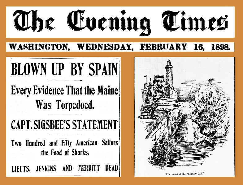 File:18980216 Blown Up By Spain - USS Maine - The Evening Times (Washington, D.C.).jpg