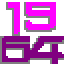 The number 1984, arranged in a square with the 1 and 9 in pink on the top and the 8 and 4 in purple on the bottom.