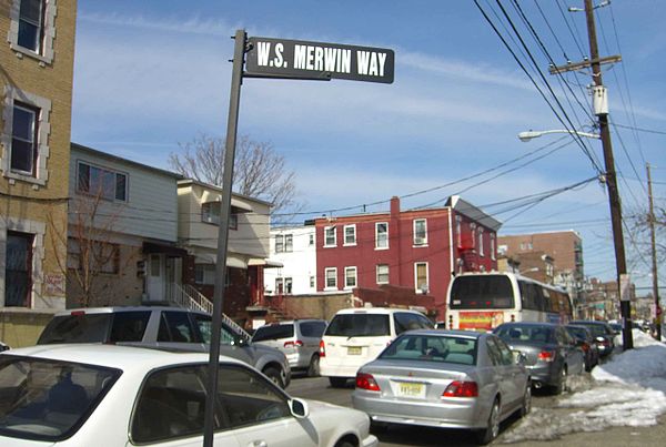 Merwin grew up on this street in Union City, New Jersey, which was renamed for him in 2006.