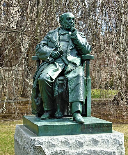 Statue of Belmont by John Quincy Adams Ward in Newport