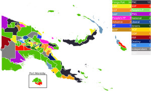 2022 Papua New Guinean general election district seats.svg