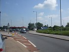 Western terminus of the A17 at the heavily congested Winthorpe roundabout A17 ,A46 Roundabout - geograph.org.uk - 1327434.jpg