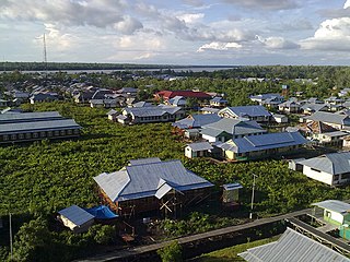 Agats Town in South Papua, Indonesia