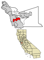 Miniatuur voor Bestand:Alameda County California Incorporated and Unincorporated areas Union City Highlighted 0681204.svg