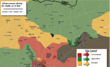 Map of the battle up to January 1 Albab2.png