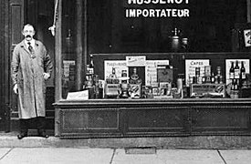 Albert-Louis and his first store in 1919.