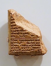 Obverse-(fragment) --(about 40 % of height, lower left corner fragment)
EA 26, ~14.7 cm tall
Obverse, Lines 1-39
Reverse Lines 40-66

(Full tablet view: Photo, EA 26: Obverse Amarna letter fragment, from King Tushratta of Mitanni to Queen Tiy (Teye) of Egypt, matching fragment in British Museum - Oriental Institute Museum, University of Chicago - DSC07018.JPG
