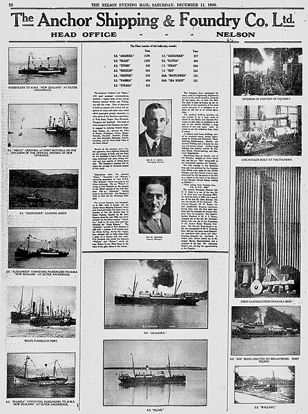 Anchor Shipping and Foundry 1926 advertorial