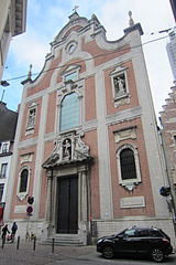 Voorgevel van de Sint-Augustinuskerk in Antwerpen