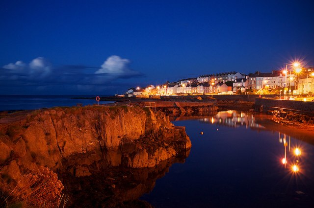 View of Bangor at night, from the Long Hole