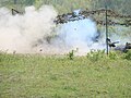 Romanian soldiers equipped with a AG-9 recoilles rifle (licensed built SPG-9) during a military exercise of the 191th Infantry Battalion.