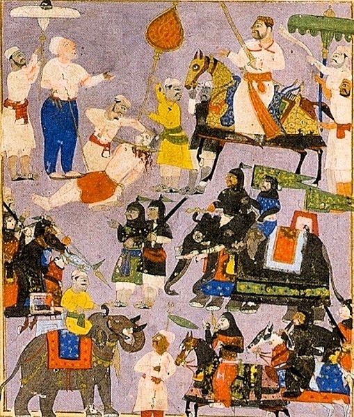 Rama Raya's beheading in the Battle of Talikota.