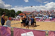 Deutsch: Beachhandball bei den Olympischen Jugendspielen 2018; Tag 7, 13. Oktober 2018; Jungen, Spiel um Platz Drei– Argentinien-Kroatien 2:0 English: Beach handball at the 2018 Summer Youth Olympics at 13 October 2018 – Boys Bronze Medal Match – Argentina-Croatia 2:0