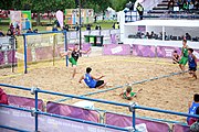 Deutsch: Beachhandball bei den Olympischen Jugendspielen 2018; Tag 6, 12. Oktober 2018; Jungen, Platzierungssspiel Ränge 5-6 – Thailand-Ungarn 0:2 English: Beach handball at the 2018 Summer Youth Olympics at 12 October 2018 – Boy's Placement Match 5-6 – Thailan-Hungary 0:2