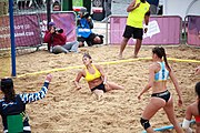 Deutsch: Beachhandball bei den Olympischen Jugendspielen 2018; Tag 6, 12. Oktober 2018; Mädchen, Hauptrundenspiel – Chinese Taipei (Taiwan)-Argentinien 1:2 English: Beach handball at the 2018 Summer Youth Olympics at 12 October 2018 – Girls Main Round – Chinese Taipei (Taiwan)-Argentina 1:2