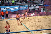 Deutsch: Beachhandball bei den Olympischen Jugendspielen 2018; Tag 5, 10. November 2018; Mädchen, Hauptrunde - Chinese Taipei (Taiwan)-Niederlande 1:2 English: Beach handball at the 2018 Summer Youth Olympics at 11 October 2018 – Girls Main Round – Chinese Taipei (Taiwan)-Netherlands 1:2