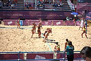 Deutsch: Beachhandball bei den Olympischen Jugendspielen 2018; Tag 4, 10. Oktober 2018; Mädchen, Vorrunde, Gruppe A - Ungarn-Chinese Taipei (Taiwan) 2:0 English: Beach handball at the 2018 Summer Youth Olympics at 10 October 2018 – Girls Preliminary Round Group A‎ – Hungary-Chinese Taipei 2:0