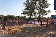 Deutsch: Beachhandball bei den Olympischen Jugendspielen 2018; Tag 3, 9. Oktober 2018; Mädchen, Vorrunde, Gruppe B - Türkei-Paraguay 1:2 English: Beach handball at the 2018 Summer Youth Olympics at 9 October 2018 – Girls Preliminary Round Group B‎ – Turkey-Paraguay 1:2