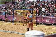 Deutsch: Beachhandball bei den Olympischen Jugendspielen 2018 in Buenos Aires; Tag 7, 13. Oktober 2018; Mädchen, Halbfinale – Ungarn-Argentinien 1:2 English: Beach handball at the 2018 Summer Youth Olympics in Buenos Aires at 13 October 2018 – Girls Semifinal – Hungary-Argentina 1:2 Español: Handball de playa en los Juegos Olimpicos de la Juventud Buenos Aires 2018 en 13 de octubre de 2018 – Semifinales Femeninas - Hungría-Argentina 1:2