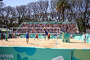 Deutsch: Beachvolleyball bei den Olympischen Jugendspielen 2018; Tag 11, 17. Oktober 2018; Jungen,Finale – Niederlande (Matthew Immers/Yorick de Groot)-Schweden (David Åhman/Jonatan Hellvig) 0:2 (20–22/15–21) English: Beach volleyball at the 2018 Summer Youth Olympics at 17 October 2018 – Final – Netherlands (Matthew Immers/Yorick de Groot)-Sweden (David Åhman/Jonatan Hellvig) 0:2 (20–22/15–21)