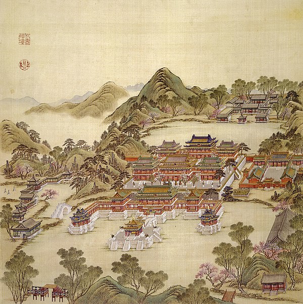 The Wonderland of Fanghu in the Old Summer Palace.It was destroyed by Anglo-French Allied Forces in 1860. (Fanghu is one of the wonderlands on the sea in Chinese myths. It is the same as Fangzhang. "方壶"，同"方丈"，是中国传说中海上三仙山之一。)