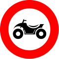 C6: No entry for drivers of motor vehicles with four wheels, constructed for off-road use, with an open bodywork, a steering wheel as on a motorcycle and a saddle