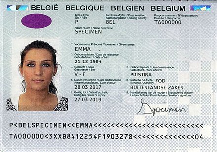 Belgium passport biodata