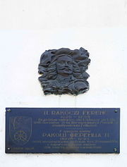 Beregovo Zakarpatska-board Rakoczi Ferenc II.jpg