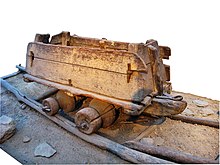 A 16th-century minecart, an early example of unpowered rail transport Berlin Technikmuseum Holzbahn.jpg