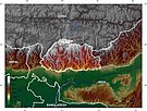 Artikeln Bhutans geografi behöver skapas.Karta över Bhutans topografi.(eng) (es/sp)