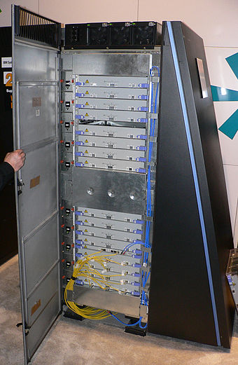 A cabinet from IBM's Blue Gene/L massively parallel supercomputer