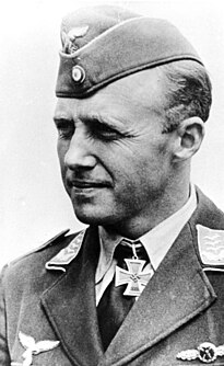 Fritz Fliegel German Luftwaffe bomber pilot and recipient of the Knights Cross of the Iron Cross during World War II