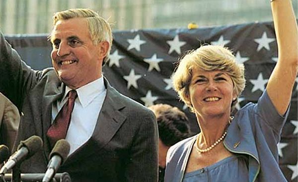 Mondale and Ferraro campaigning in 1984