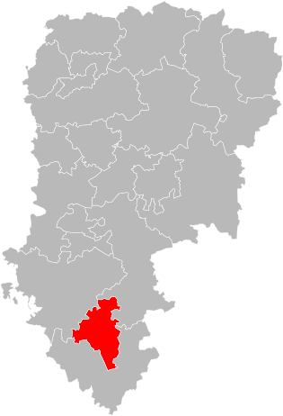 蒂耶里堡县在埃纳省的位置