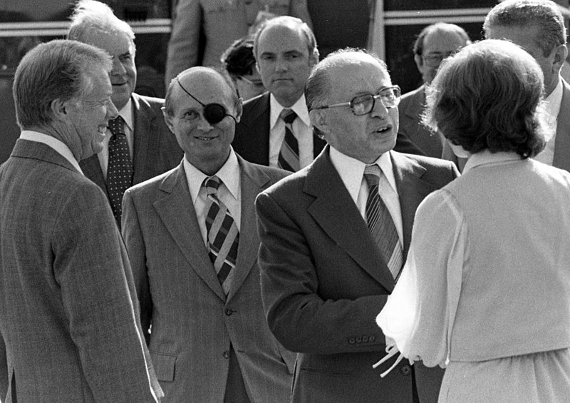 File:Carter, Dayan, Begin, and Mrs. Carter at Camp David, September 5, 1978 (10729499406).jpg