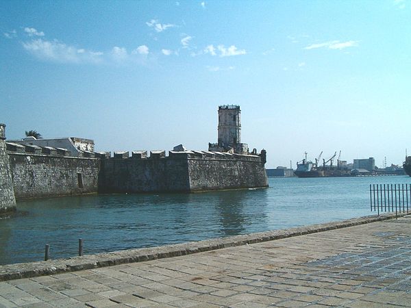 The fortress overlooking the Port of Veracruz