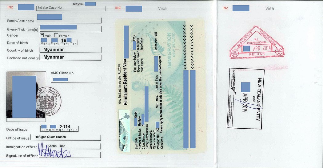 Personal details and visa pages of a New Zealand Certificate of Identity Certificate of Identity issued by New Zealand - personal details page.jpg
