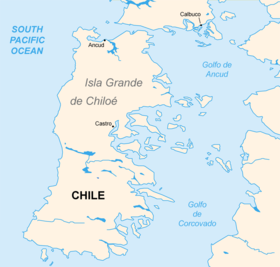 Carte de l'île de Chiloé.