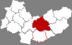 忻州市中の原平市の位置