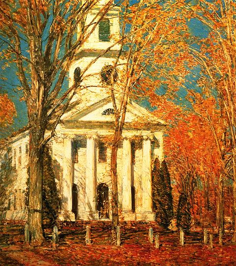 Church at Old Lyme, Childe Hassam, 1905. Albright-Knox Art Gallery, Buffalo, New York. Church at Old Lyme Childe Hassam.jpeg