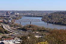 The bridge from the west in 2021 Cincinnati Southern Bridge 2021.jpg