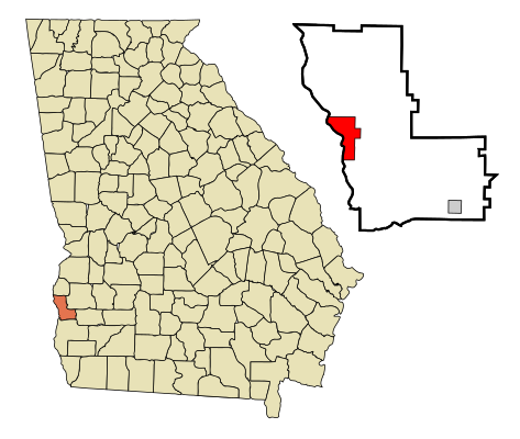 Location in Clay County and the state of Georgia