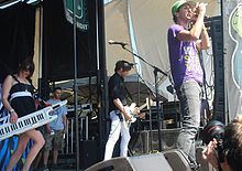 Cobra Starship performing at Warped Tour on June 20, 2008