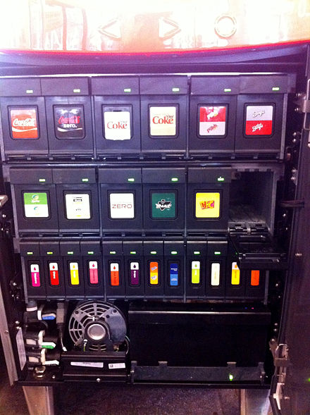 Panel of Freestyle cartridges in the machine