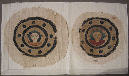Two embroidered roundels from an Egyptian 7th century tunic