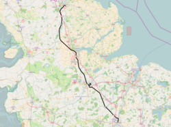 A Neumünster–Flensburg-vasútvonal útvonala