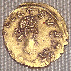 Solidus of Dagobert I, Marseille, 623–629. Cabinet des Médailles.