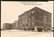 Third home of Dorchester High School, 1925 - 2003. Current home of TechBoston Academy. Dorchester High School - 0403002046a - City of Boston Archives.jpg