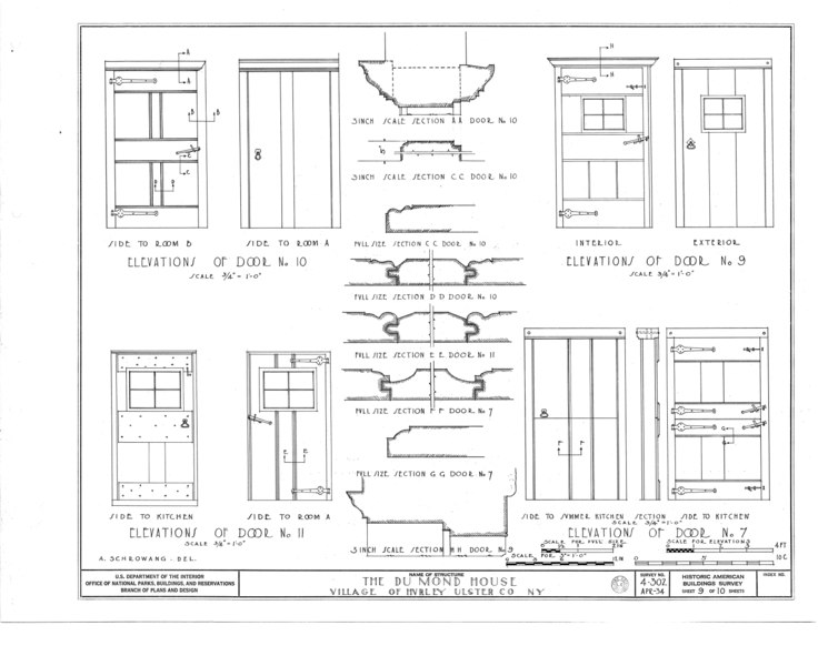 File:DuMond House, Main Street (State Highway 6), Hurley, Ulster County, NY HABS NY,56-HUR,5- (sheet 9 of 10).tif